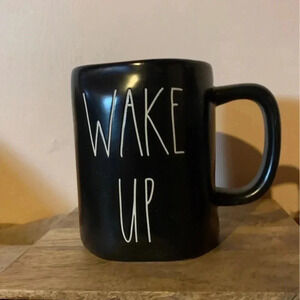 Rae Dunn WAKE UP Ceramic Black Mug